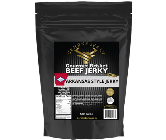 Arkansas Style Beef Brisket Premium Tender Gehrke Jerky 3 OZ. Bag